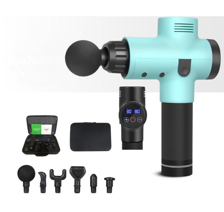 

Muscle Massage Gun Mini Electric massage 6 heads Touch Screen Fascia gun Mobile relaxation muscles USB Charge Deep Massager