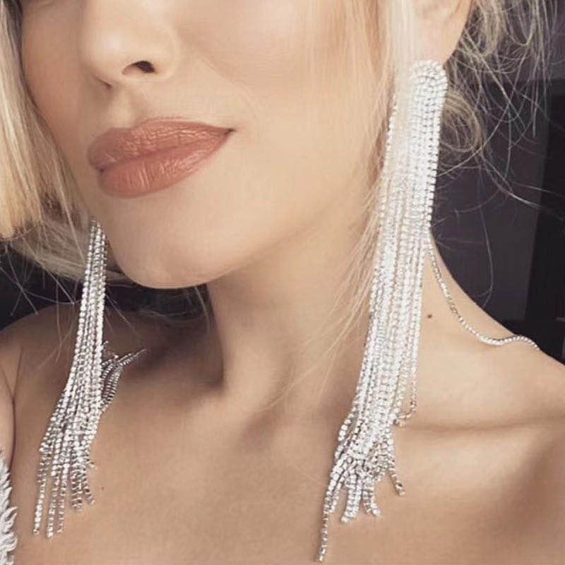 

Dangle & Chandelier Fashion Lady Earrings Pendant Manifesto Crystal Tassel European And American Atmospheric Style Earring