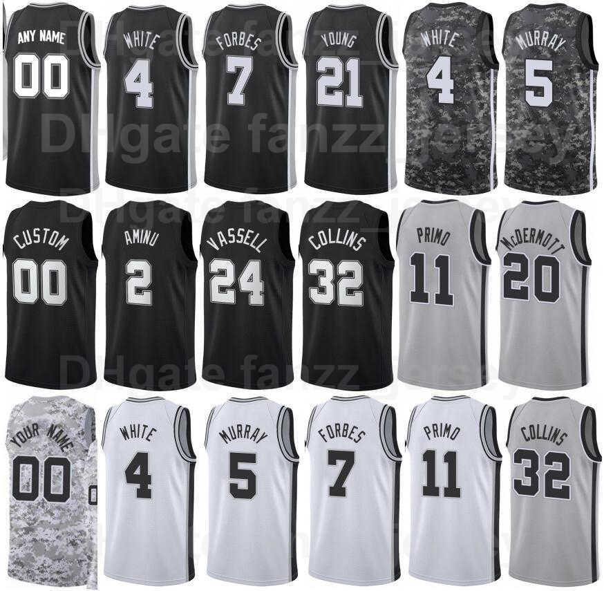 

Screen Print Basketball Josh Richardson Jersey 7 Jakob Poeltl 25 Lonnie Walker IV 1 Doug McDermott 17 Dejounte Murray 5 Keldon Johnson 3 Team Color Men Women Kids, Black