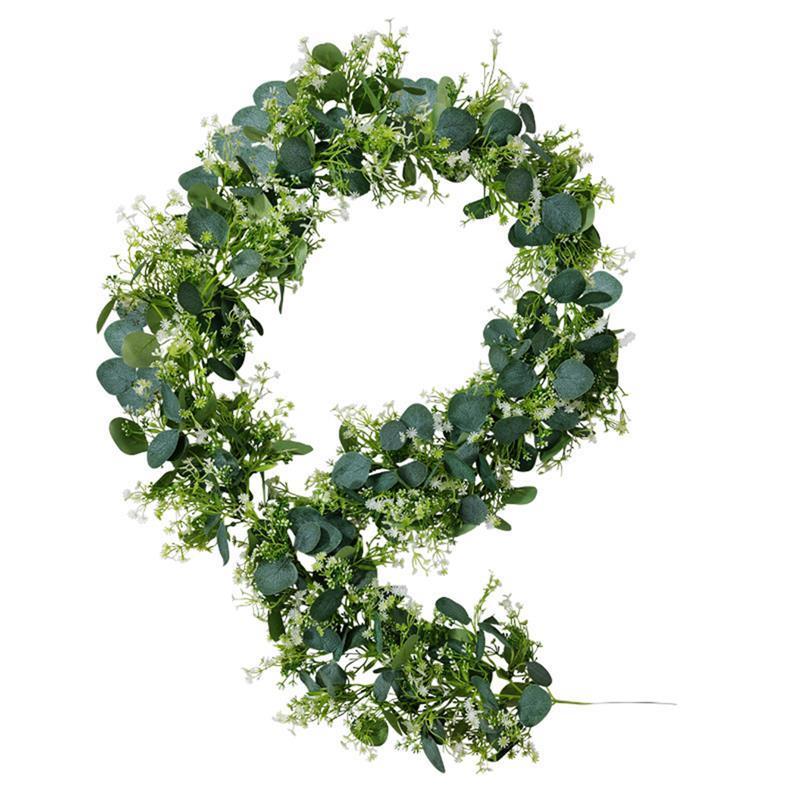 

2M Artificial Green Eucalyptus Garland Leaves Vine Fake Vines Rattan Artificial Plants Ivy Wreath Wall Decor Wedding Decoration