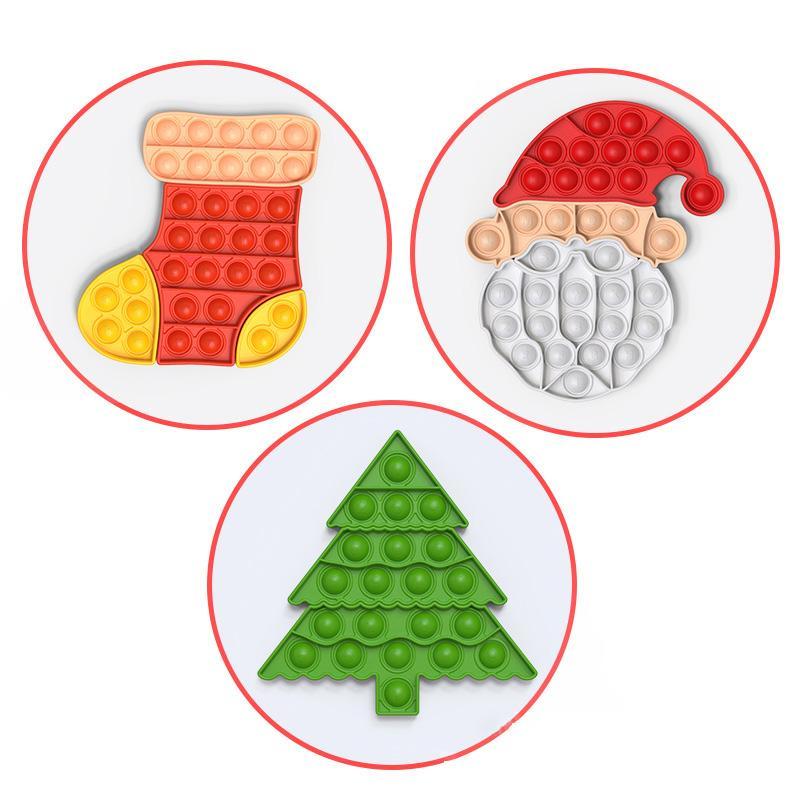 

DHL Kawaii Fidget Toy Bubble Christmas Tree Santa Jigsaw Push Bubble Fidget Jouet Antistress Enfant Kids Toy Brinquedos