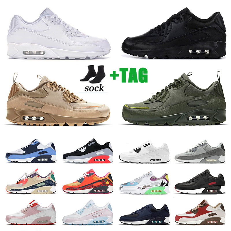 

90 90s Authentic Sports Outdoor Shoes Flyleather Men Women Trail Team Gold Pink Day of the Dead DIY Flare White Red Camo Trianers Sneakers UNC Light Smoke Grey Surplus, # surplus desert camo 40-45