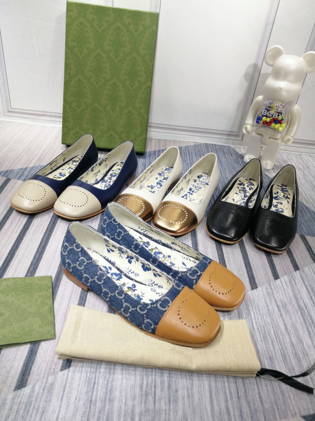 

100% Leather 2021 Designer Deluxe Women's Dress ballet Shoes Flat, Casual, Soft Soles, Low Heel, Light Print woman