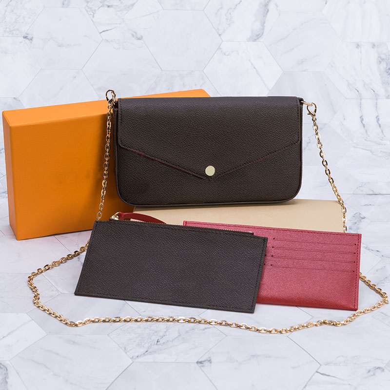 

Top Quality 3pcs set Women Shoulder Bag Messenger Bag Chain Strap Cross Body bags Ladies Flap Purse Clutch Bags Totes With Box and Dust bag, Vip shipping