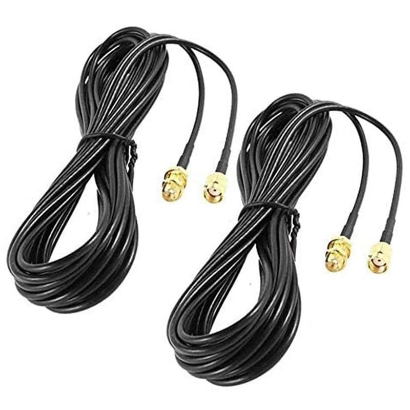 

Computer Cables & Connectors 2Pack 33Ft WiFi Antenna Extension Cable RP-SMA Male To Female Connector For Wireless LAN Router Bridge