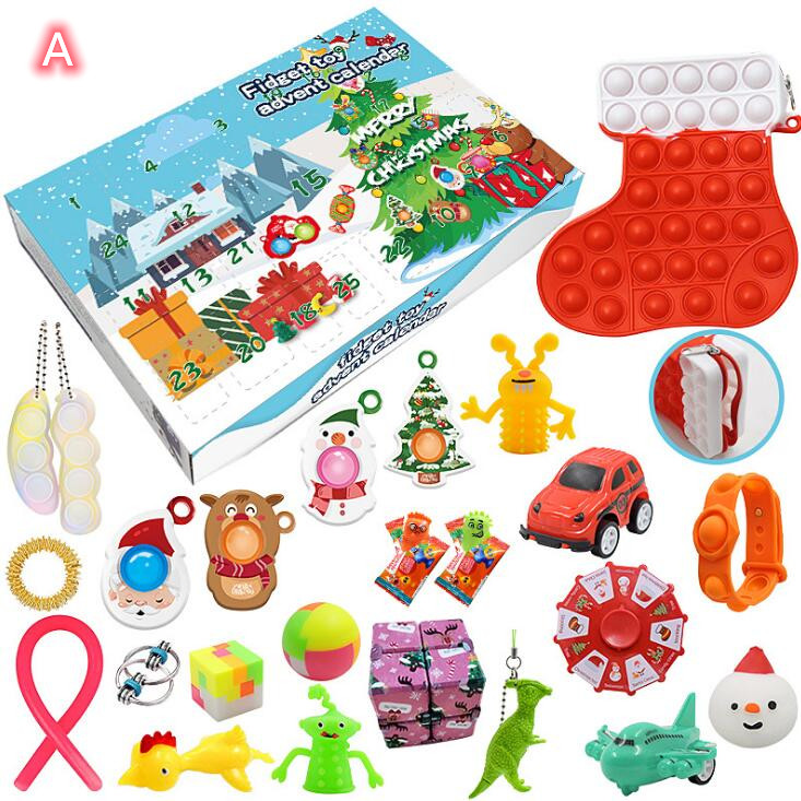 

24pcs Christmas Fidget Toy Blind Box Party Advent Calendar for Girls Boys Kids Adults Surprise Relief Stress Count Down Holiday