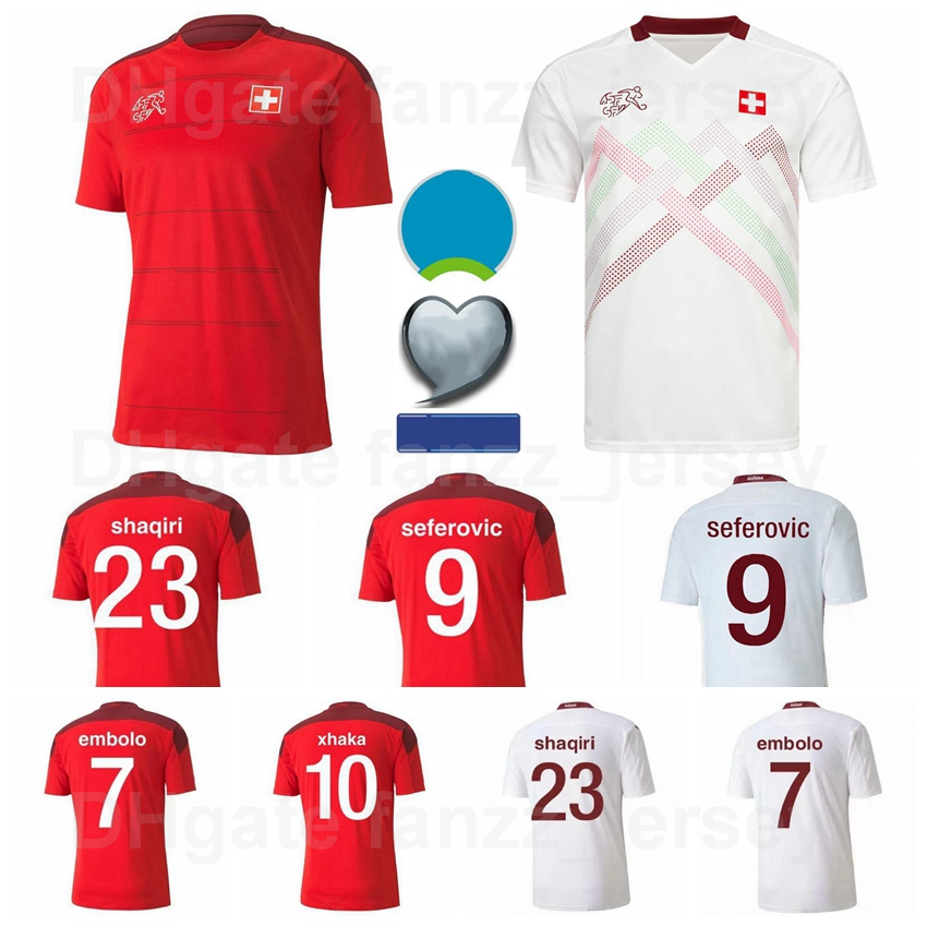 

Switzerland Soccer Jersey 2021 2022 National Team 9 SEFEROVIC 23 SHAQIRI 18 MEHMEDI 19 GAVRANOVIC 5 AKANJI 22 SCHAR Football Shirt Kits Euro, Black;yellow