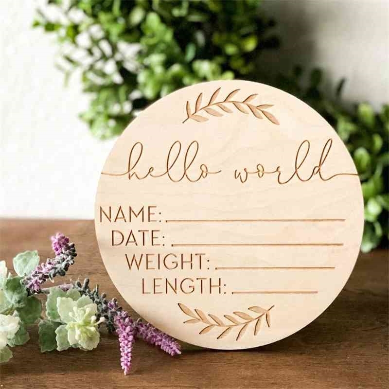 

set of 20pcs Hello World Birth Announcement Sign Baby Gift Hospital Announcement Sign Baby Shower Gift born Po Prop 210610