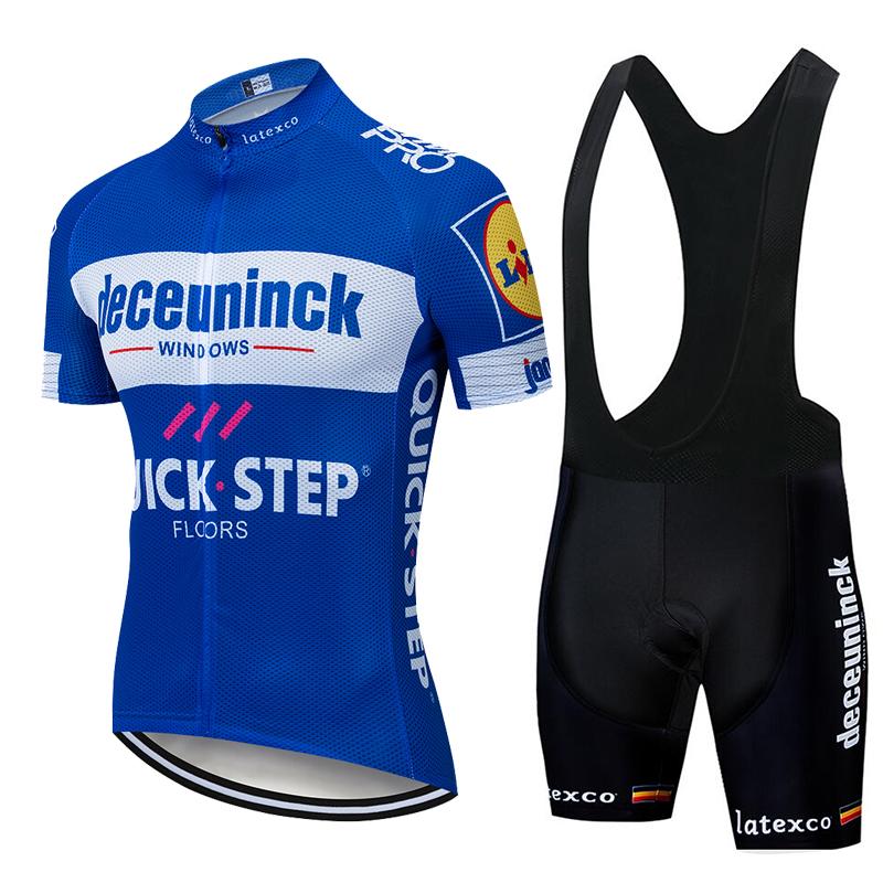 

Racing Sets 2021 Pro Team Quick Step Blue Laser Cut Band Cycling Jersey Set Mens Summer Breathable MTB Ropa Ciclismo Bicycle Maillot GEL PAD, No.14
