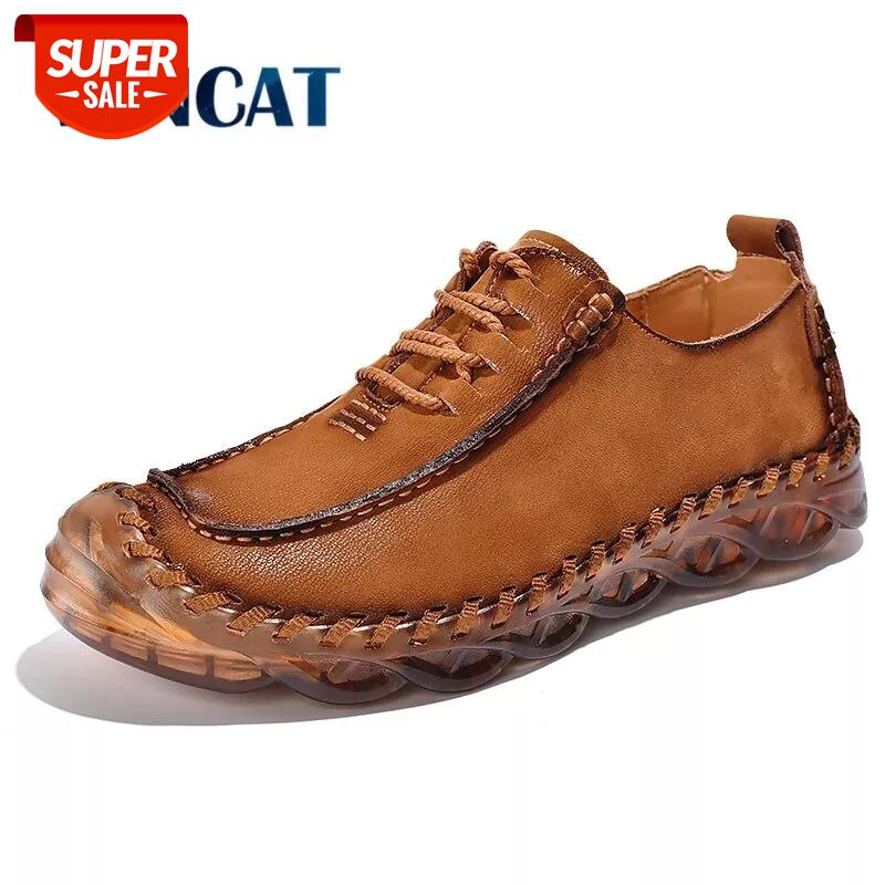 

New Comfortable Men Casual Shoes Loafers Men Shoes Quality Split Leather Man Flats Hot Sale Moccasins Shoe Plus Size 38-46 #au0P
