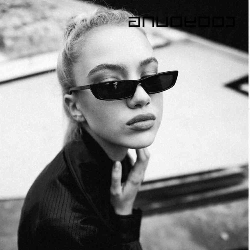 

COOYOUNG Vintage Rectangle Women's sunglasses Designer Small frame sunglasses Retro Black glasses Small glasses Glasses wholesale, White;black