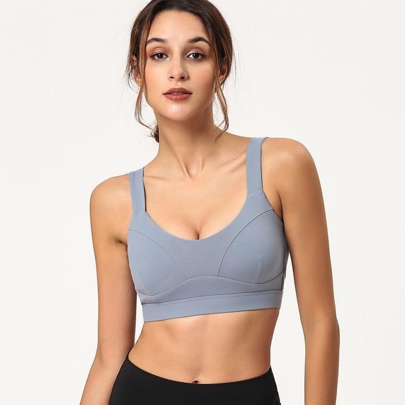 

Summer Girls' Underwear Bra Shockproof Push-up Medium Tenacity Yoga Fitness Sports Sexy, 1929 bule