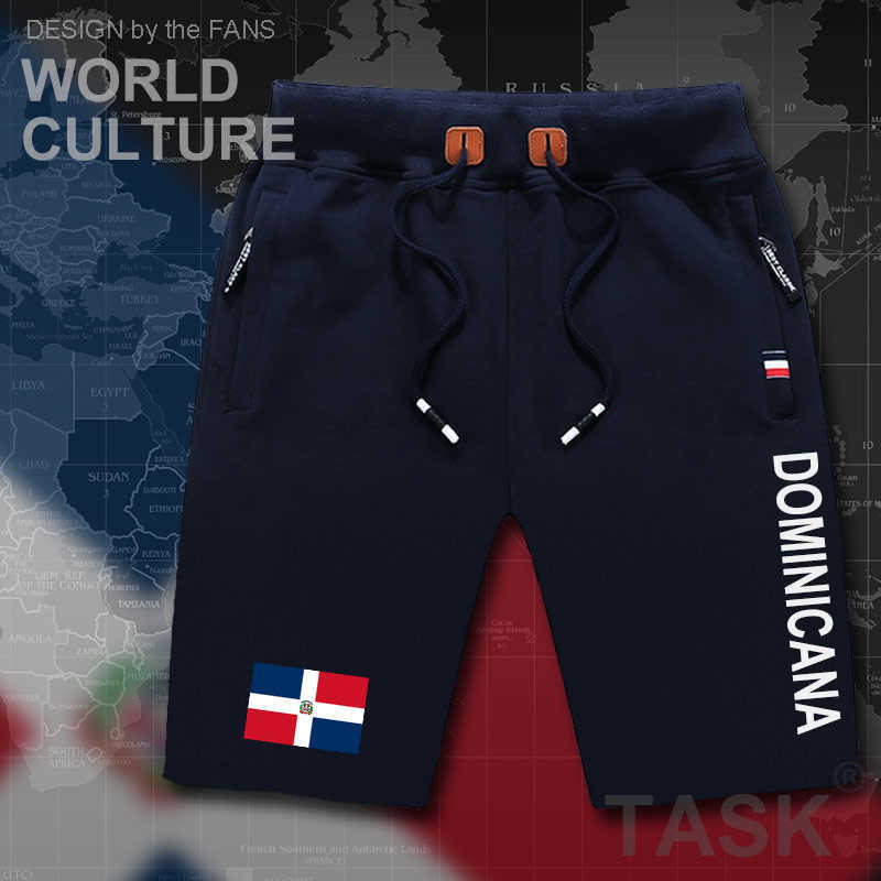 

Dominican Republic Dominicana DOM mens shorts beach man men's board shorts flag workout zipper pocket sweat cotto Dominica X0601, White;black