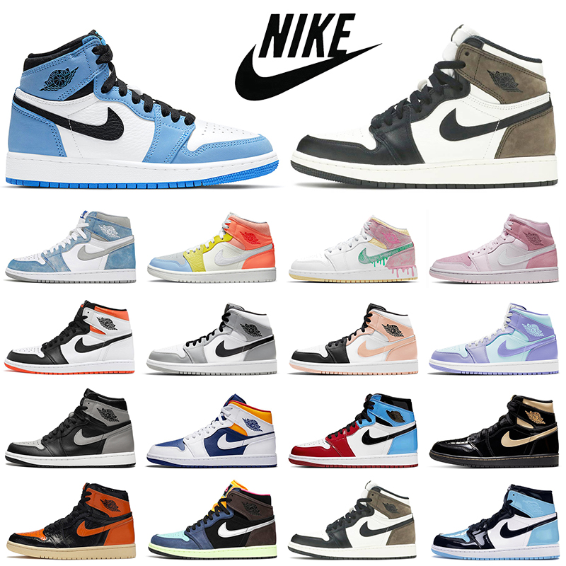 

Hyper Royal 1s Men Basketball Shoes Jumpman 1 University Blue Arctic Orange Womens Mens Trainers Sports Sneakers Dropshipping