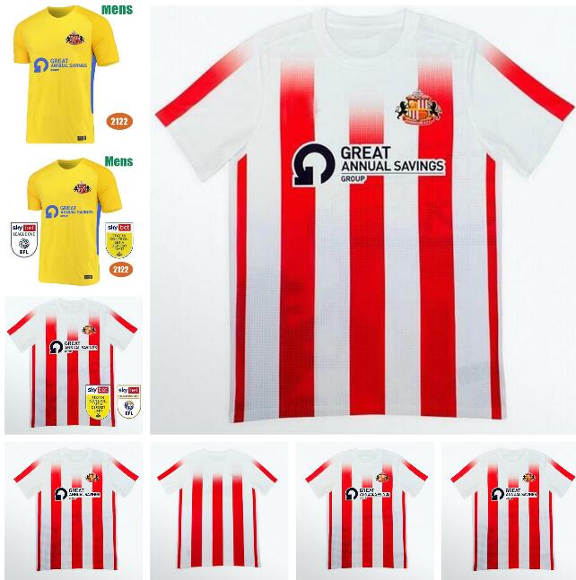 

SUNDERLAND 21 22 soccer Jerseys Gooch Pritchard Evans Grigg Arbenit Xhemajli O'Brien Wright Camisetas 2021 2022 Men KIDS kit football shirt, Black;yellow