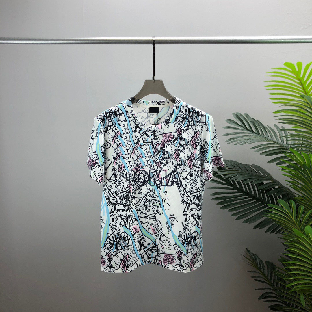 

2022ss Sweatshirt sand summer new high grade cotton printing short sleeve round neck panel T-Shirt Oversize Color: black white x4g3