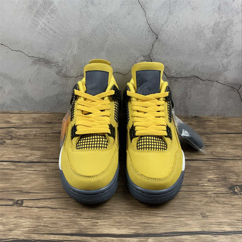 

2021 Release 4 4s Lightnings Basketball Shoes Jumpman IV Yellow Grey Outdoor Sports Sneakers Ship With Box Size US7-13, Customize