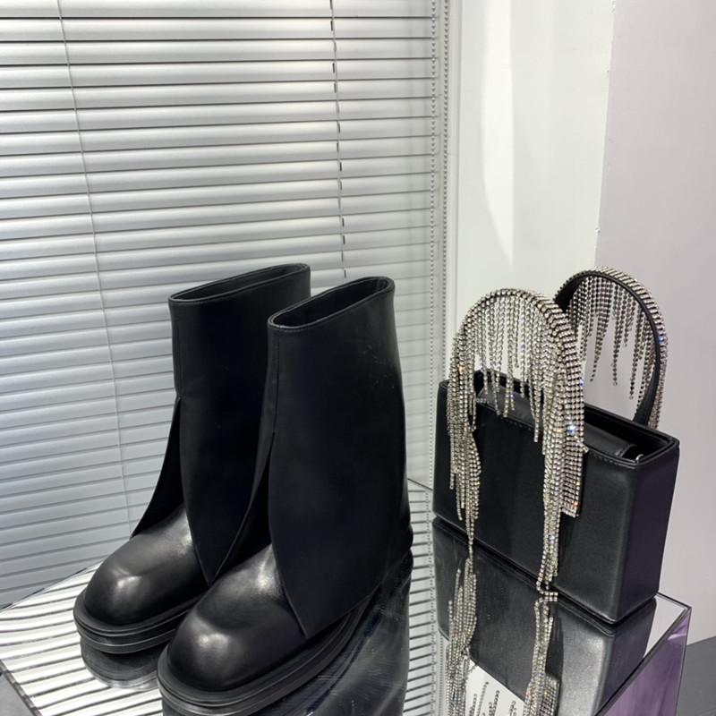 

Designer's latest women's boots pure leather imitated trouser leg luxury custom logo perfect copy fashion style be a cool guy size 35-44, Black