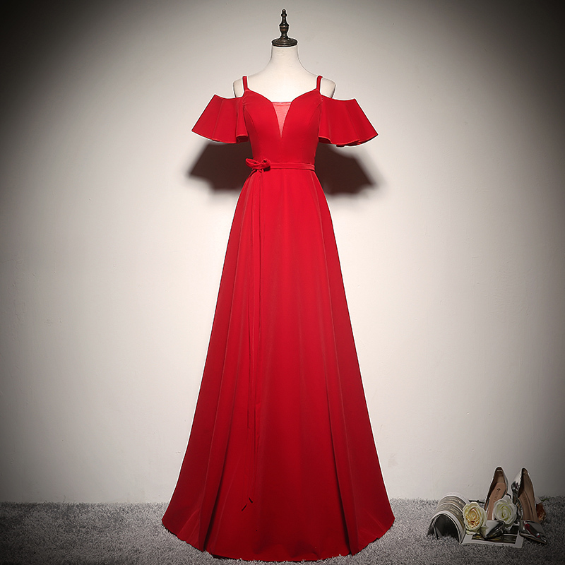 

Off Shoulder Red Bride Cheongsam Women Wedding Fashion Chinese Style Elegant Luxury Robe Evening Party Dress Vestido Cre1