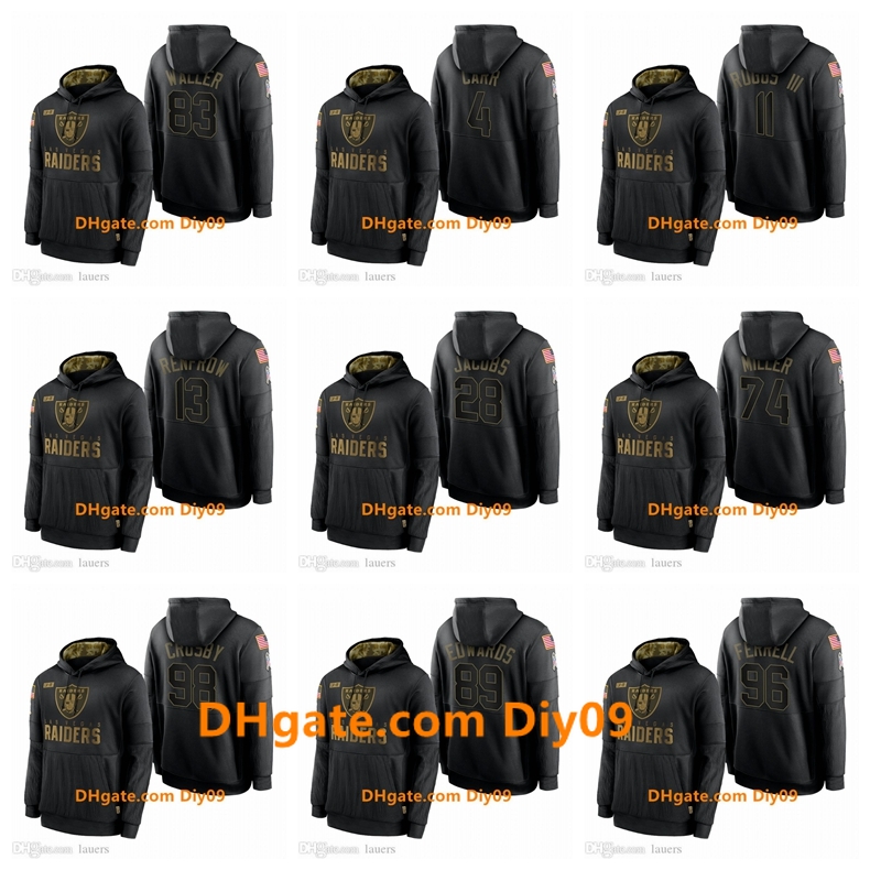 

Custom Name NumberÂ Las Vegas Raiders Sweatshirt Black 2021 Salute to Service Sideline Performance Pullover Authentic Hoodie, Blue;black