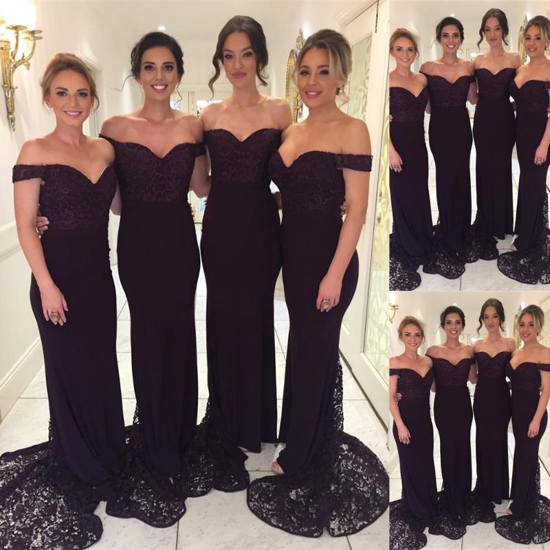 Bridesmaid Dress Trumpet Mermaid Custom Ball Gown Sweetheart Dresses Black Evening Chiffon Lace Prom Party Sleeveless-image-706937421