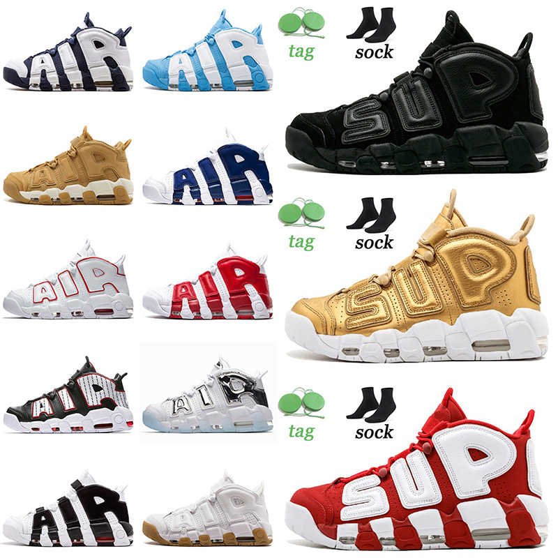

High Quality 2021 Scottie Pippen Basketball Shoes Triple Black Gold Gym Tri-Color UNC Varsity Red Air More Uptempo Trainers Sneakers, A21 36-47