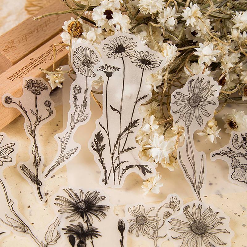 

Gift Wrap 20Pcs Black&White Vintage Sulfuric Acid Paper Stickers Scrapbooking Journals Decoration Card Making DIY Decals Stationery