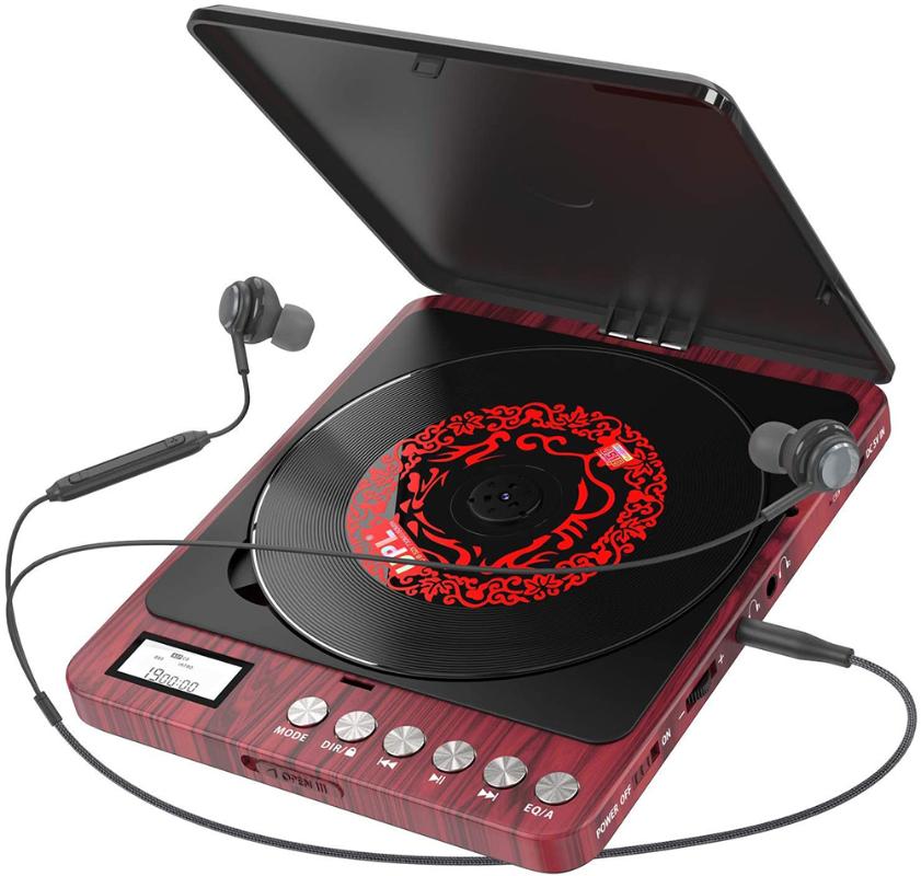 

Player Portable CD Player, 1000mAh Rechargeable Support For Vibration Reduction, Walkman Music With Audio Cable