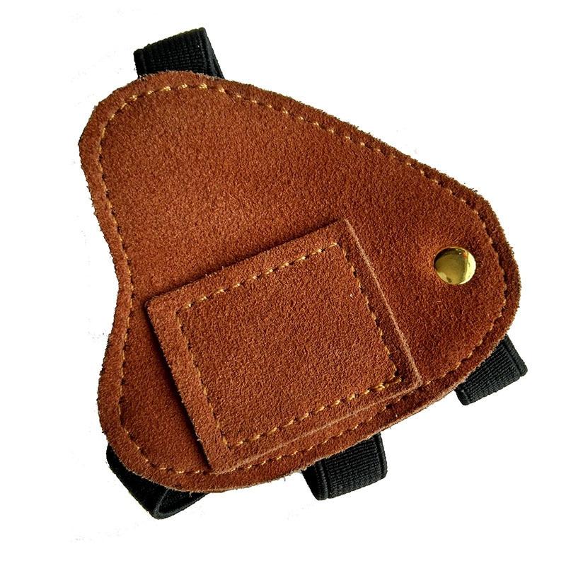 

Bow Guard Archery PU Leather Finger Tab Glove Guard Protector for Recurve Bow Hunt Traditional Archery Protective Gear, Brown