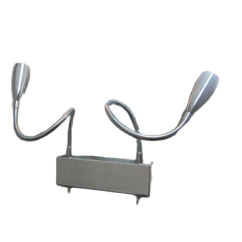 

Topoch Bedside Lights LED Lamp 2x3Watt Double Switched Directional Spotlights Focusing Lens Stainless Steel Base Aluminium Tube Chrome Finish