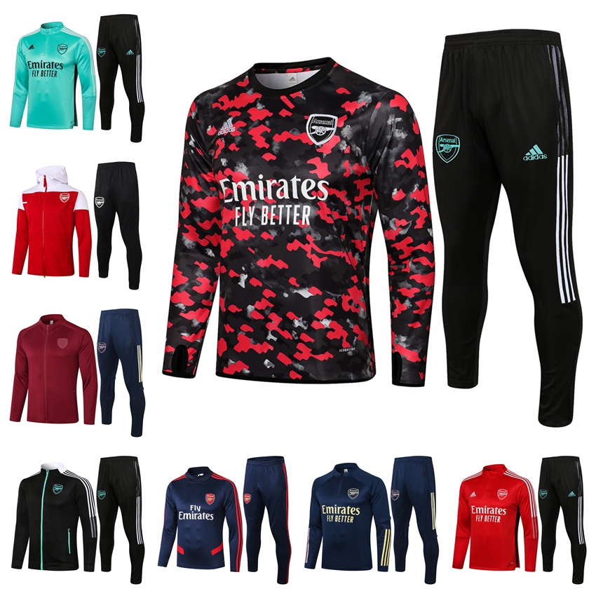 

21/22 Arsen New Full Zipper Hoodie Jacket tracksuits training suit jogging set Football soccer Jerseys kit uniform chandal survetement Maill, Gray