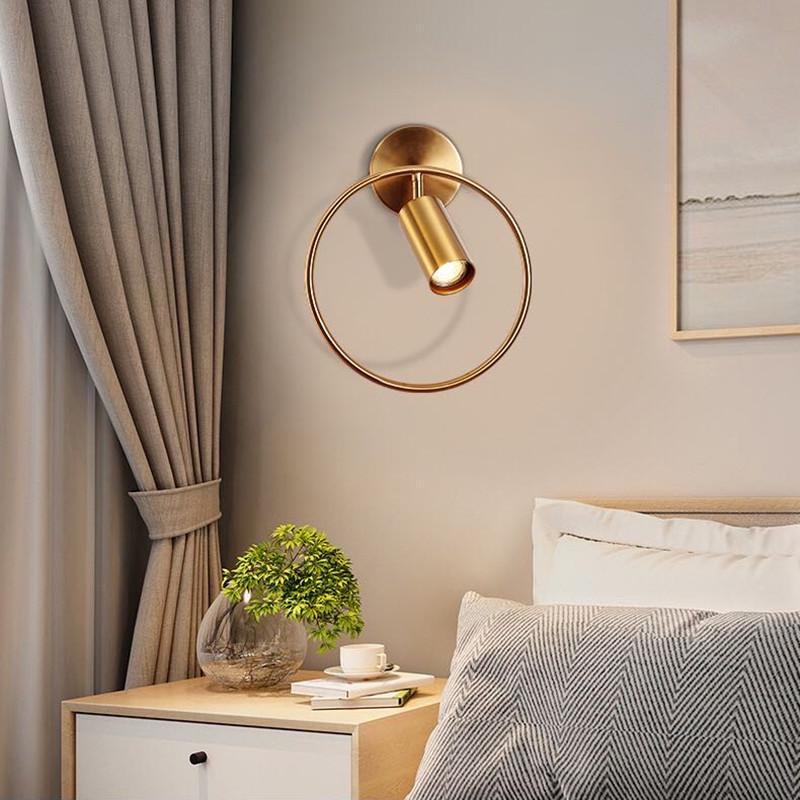 

Northern Europe LED Wall Lamp Warm/Cold Lighting 360 Rotation LED Lamp 28/38 Diameter Minimalist Round Bedside Wall