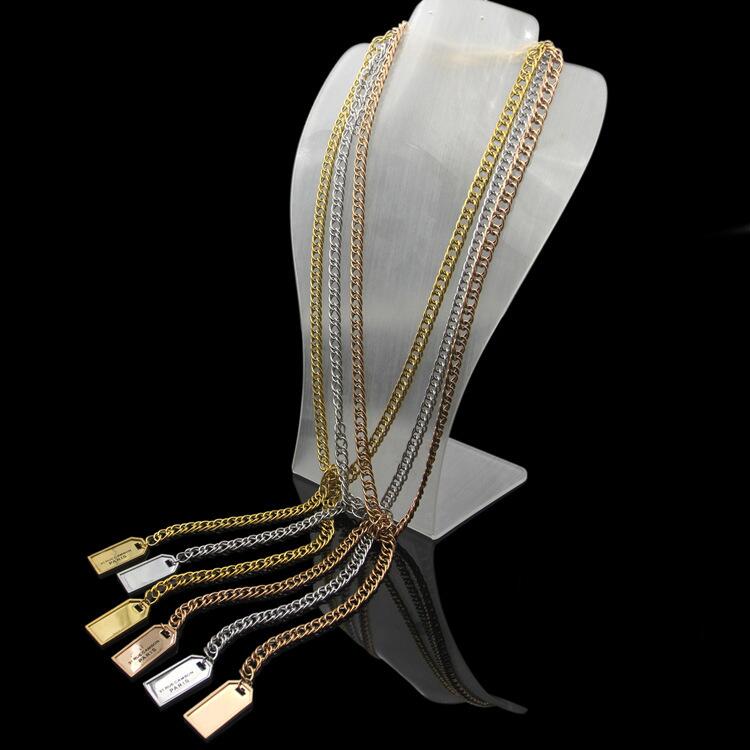 Double Tag Titanium Steel Sweater Chain Long Removable Necklace Used For Trendy Women's Jewelry Sweaters Skirts and Coats Gift Christmas Fas-image-740086661
