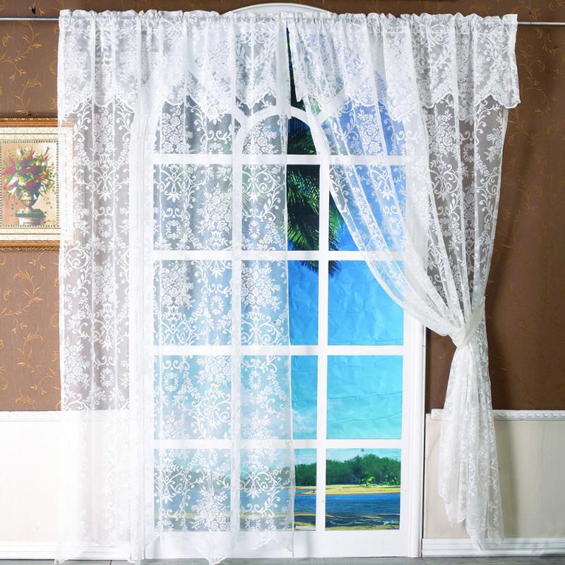 

Transparent Shading Home Decor Nordic Hotel Bedroom Lace Balcony Living Room Vertical Window Curtain, White