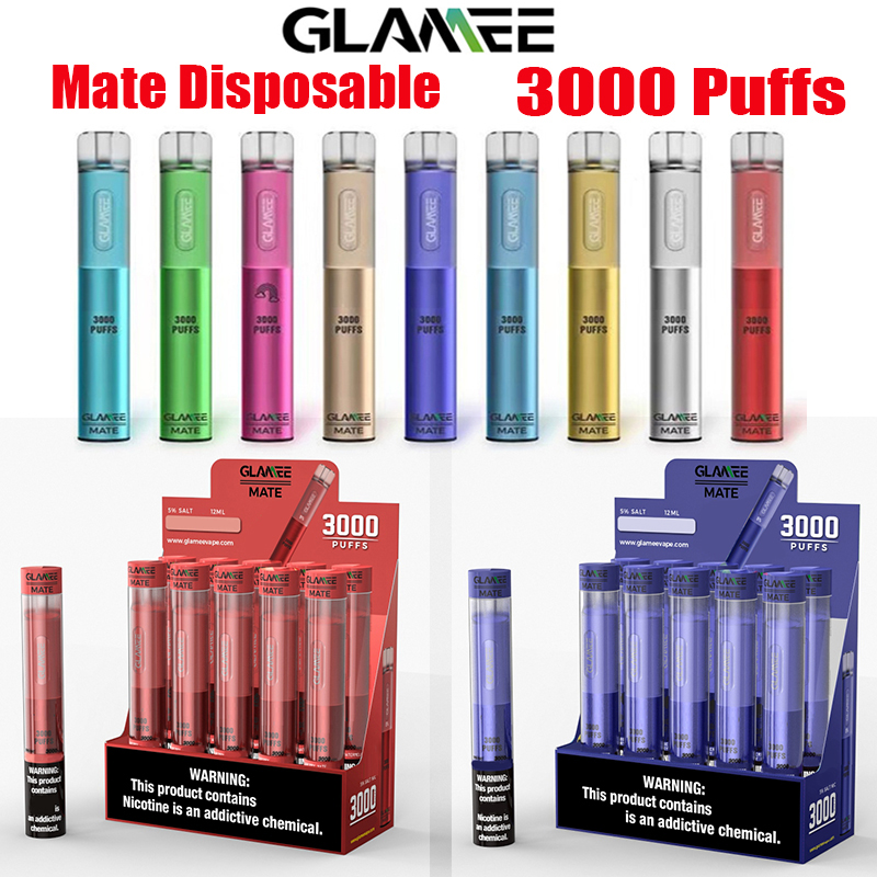 

Car Authentic GLAMEE Stick Disposable Bar Puffs 1800mAh Battery Prefilled 9ml Pen Hot Kit Vape Mate Pods Genuine Plus PRO NOVA 3000 100 Gokp