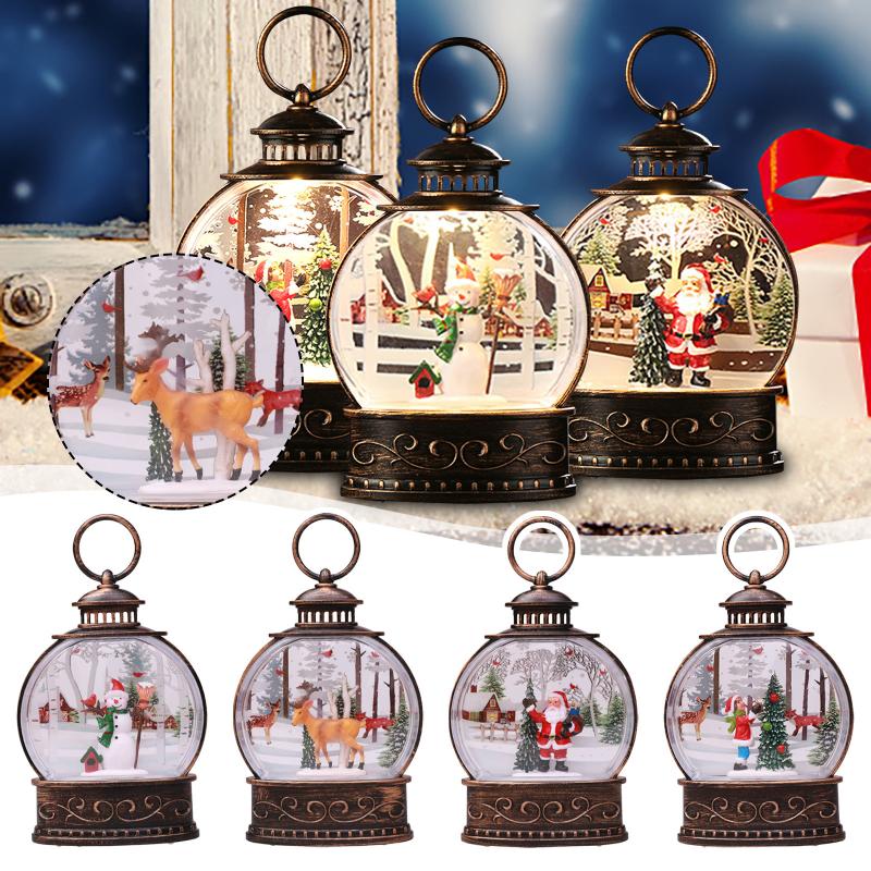 

Christmas Decorations Retro Portable Lanterns Themed Lamp Decoration Led Light Year Gifts 2022 Home Navidad Natal
