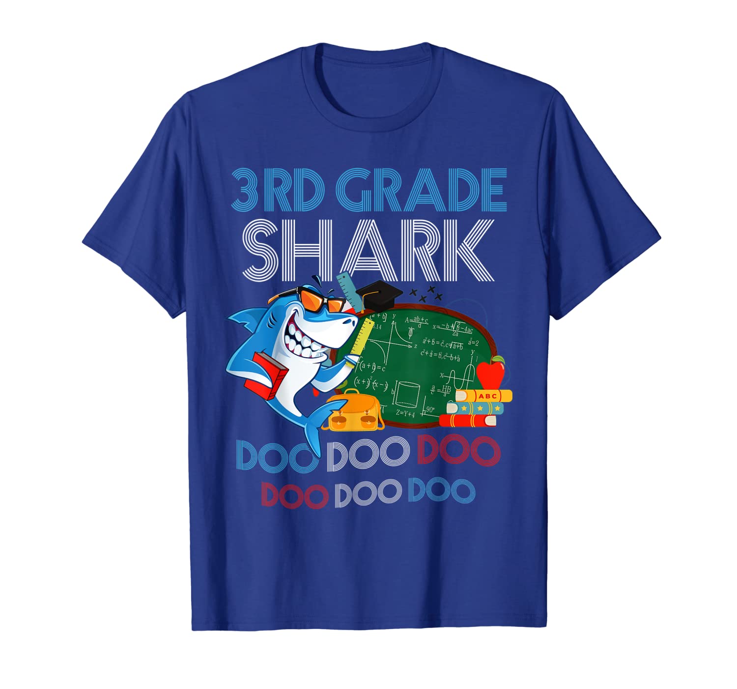 

3rd Grade Shark Back To School Tshirt For Kids, White;black