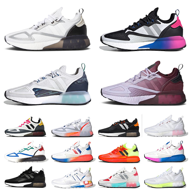 

Sports Sneakers ZX 2K Mens Womens Running Shoes Metallic Silver Time In White Grey Multi Signal Cyan Purple Tint Gradient Fade Mars Exploration Trainers Runner, A25 39-45