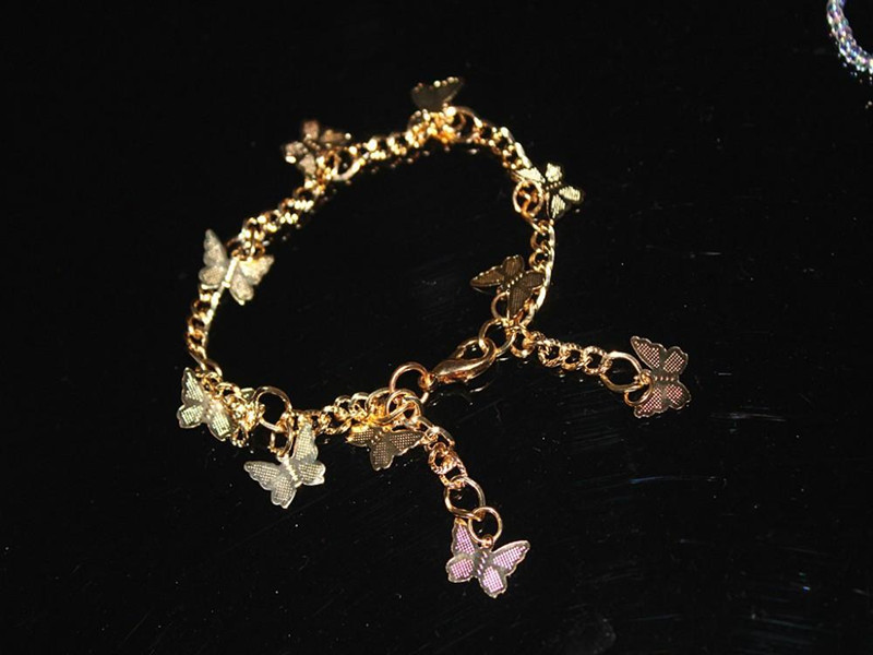Hot New Desinger Butterfly Anklets Dancer Foot Gioielli, Anklets placcati in oro, Imballaggio regalo