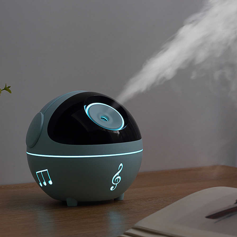 

New Humidifier 350ML Tabletop Humidifier Aroma Essential Oil Diffuser 1200mAh Built_in Battery with LED Light for Home