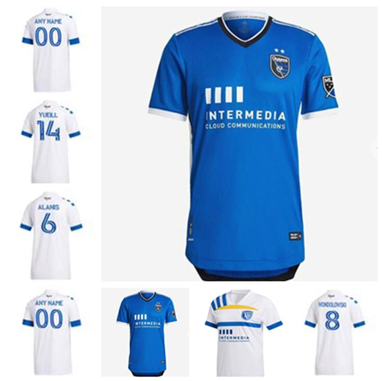New pattern Jose Earthquakes Soccer Jersey 21 22 MLS #10 ESPINOZA WONDOLOWSKI Uniform Mens #6 ALANIS YUEILL Custom version Football Shirts