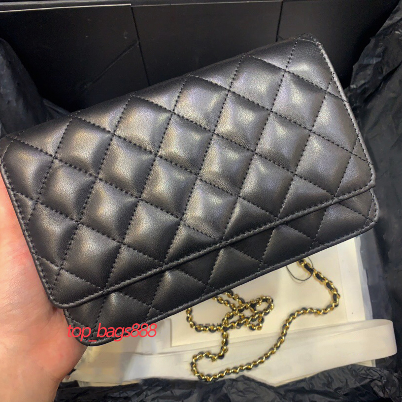 

Women Bags Wallet On Chain Chl hot Black lambskin WOC Credit Card Holder money clip purses shoulder crossbody top 7A quality handbag bags