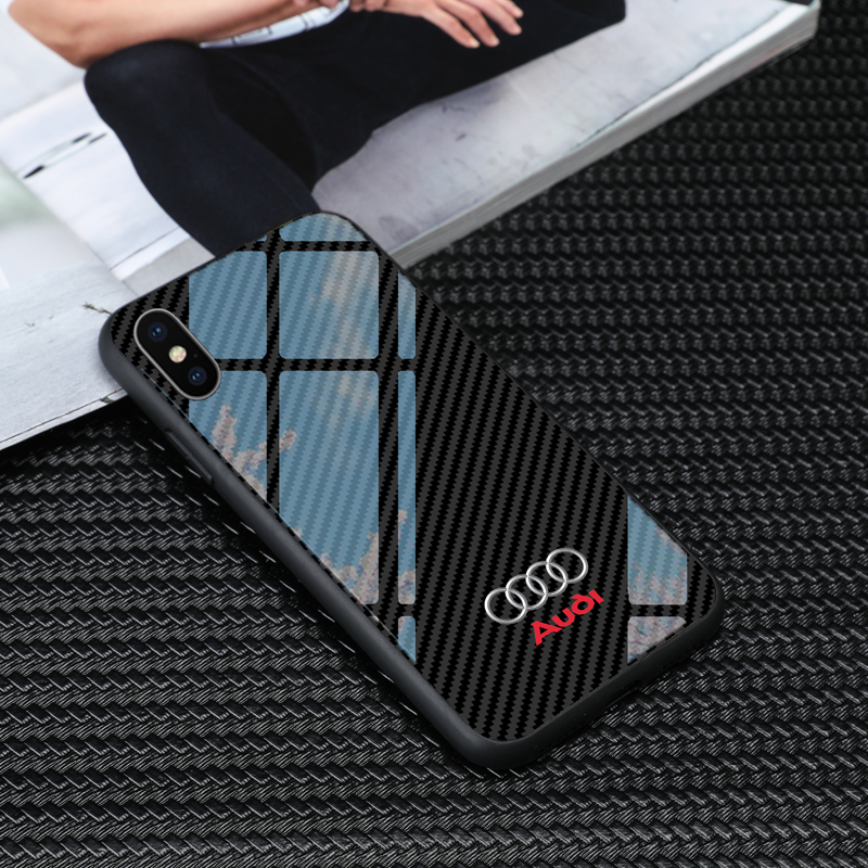 

TPU+Tempered Glass Racing car Audi phone Cases for apple iphone 12 mini 11 pro max 6 6s 7 8 plus X XR XS MAM SE2 SAMSUNG S8 S9 S10 E s20 s21