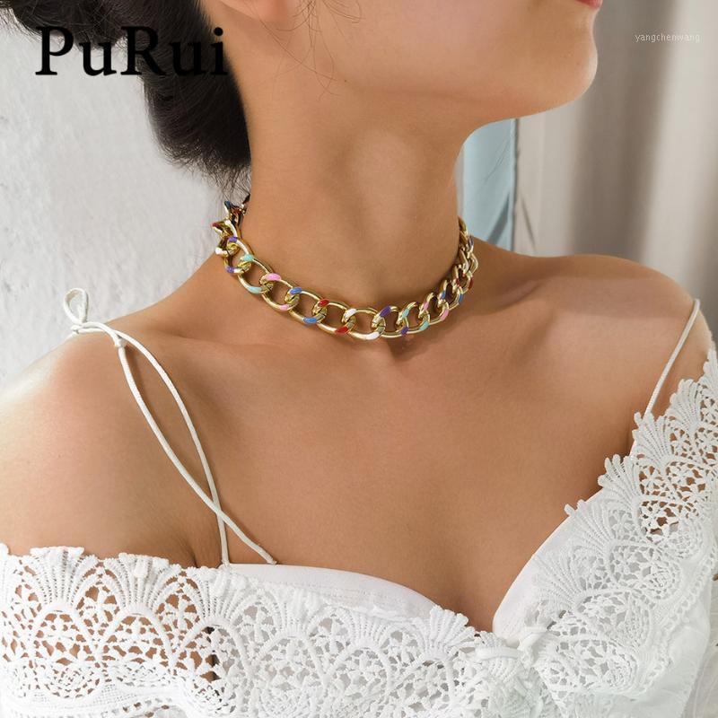 

Multi Color Simple Chain Necklace For Women Fashion Punk Hip Hop Rock Choker Lovers Cool Collar Party Jewelry Chains