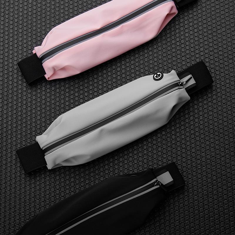 

Outdoor Bags Sports Running Waist Bag Unisex Equipment Elastic Waterproof Reflective Mobile Phone Fitness, Gray