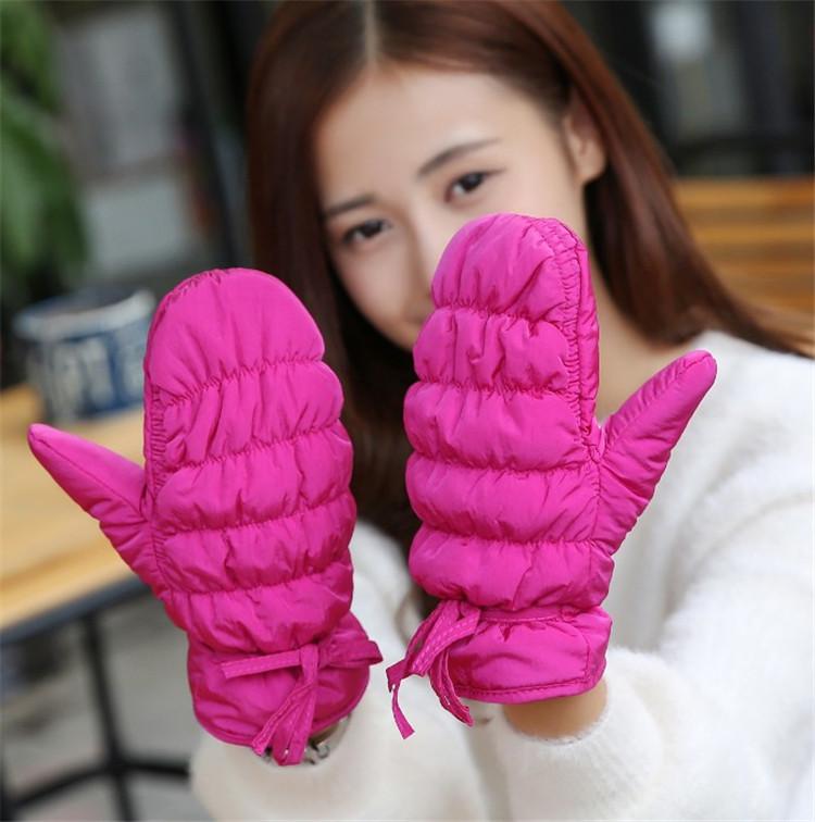 

Five Fingers Gloves Winter Outdoor Female Thickened Fashion Pure Color Riding Skiing Sports Warm Anti Skid Windproof Accessories Mittens