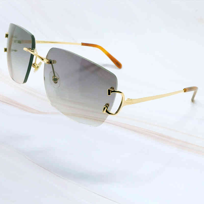 

Factory Direct Price Metal Rimless Square Oval Luxury Mens Sunglass Sun Glasses Desinger Shades For Men GYY3