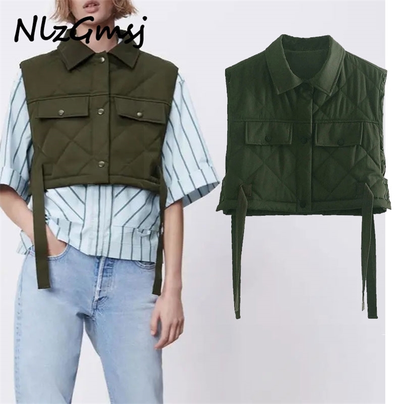

Jacket Women Streetwear Spring Fashion Jackets Sleeveless Bow Pockets Outwear Mujer Chic Coats 04 210628, As picture