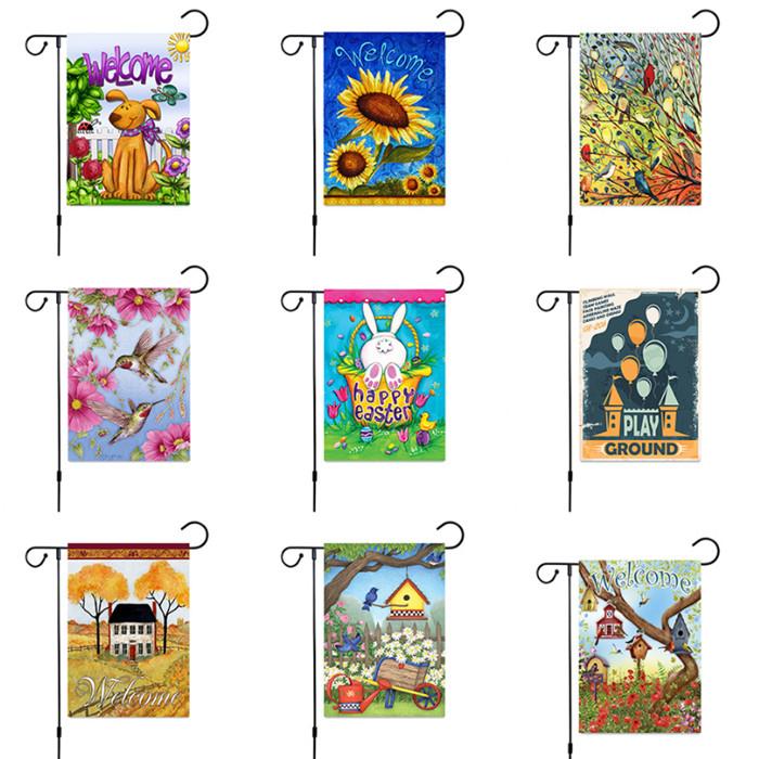 

Animal Garden Flag Easter Rabbit Egg Double-sided Print Banner DIY Yard Garden Decoration Flags 47*32cm YHM528