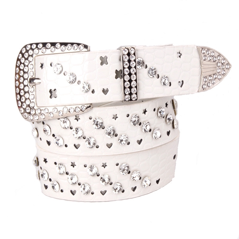 

Designer belts 2023 fashion with wide diamond women's versatile jeans buckle belt factory outlet